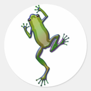 Purple and Green Tree Frog Classic Round Sticker