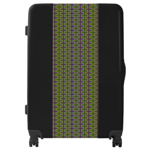 Purple and Green Vertical Southwest Blanket Weave Luggage