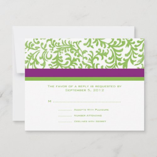Purple and Green Wedding RSVP