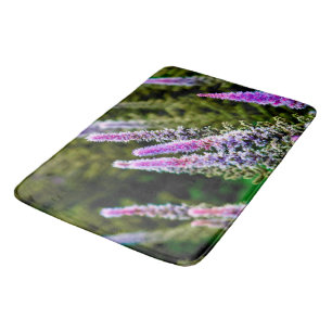 Purple and Green Wildflowers Bath Mat