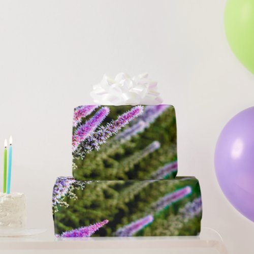 Purple and Green Wildflowers Wrapping Paper