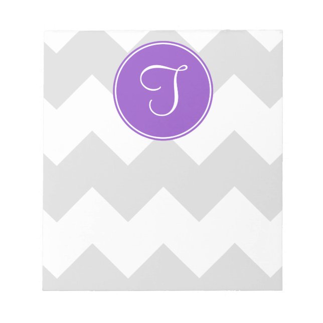 Purple and Grey Chevron Notepad (Front)