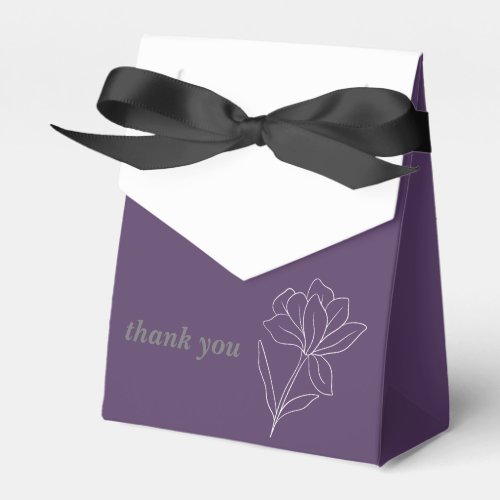 Purple and Grey Floral Favor Boxes