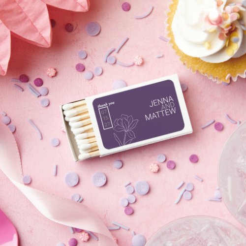 Purple and Grey Floral Matchboxes