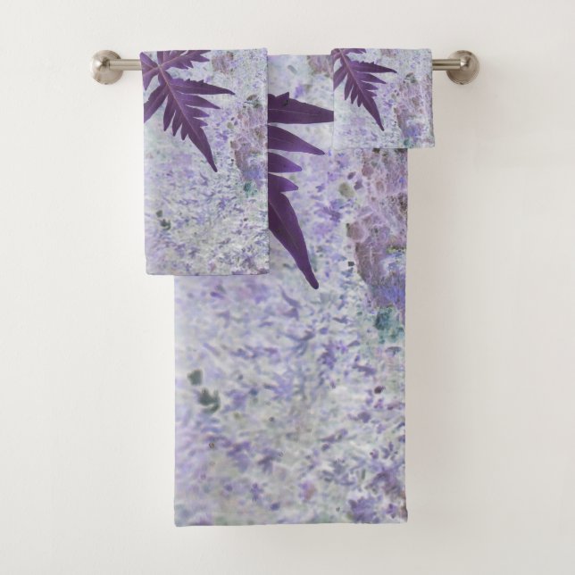 Purple and heather pastel shade  bath towel set (Insitu)
