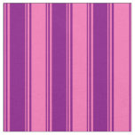 [ Thumbnail: Purple and Hot Pink Colored Striped Pattern Fabric ]