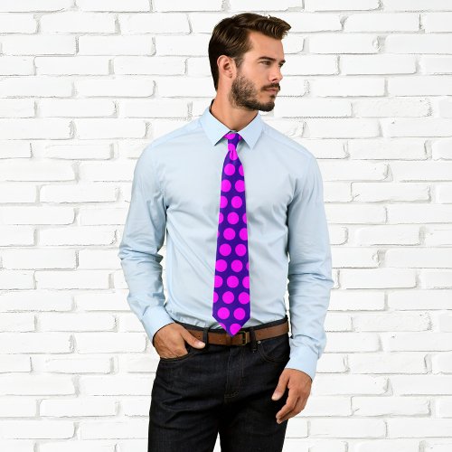 Purple and Hot Pink Polka Dot Tie