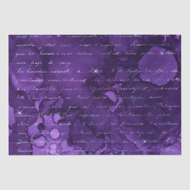 Purple and Iridescent Glitter Mermaid Letters Tissue Paper (Front)
