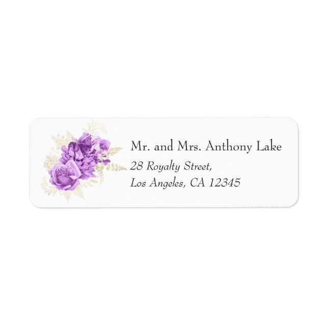 Purple and Ivory Floral Label (Front)