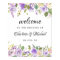 Purple and Ivory Floral Wedding Welcome Sign