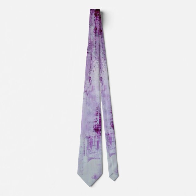Purple and lavender abstract men's neck tie (Front)