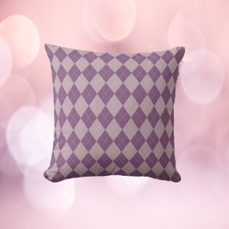 Purple and Lavender Argyle Pattern Throw Pillow