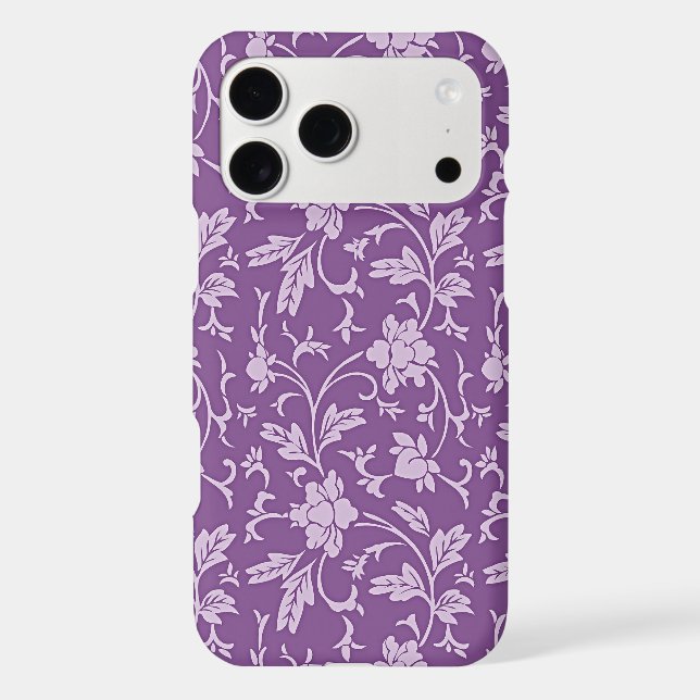 Purple and lavender floral pattern iphone case (Back)