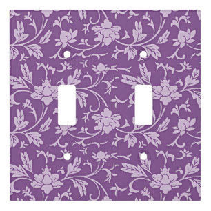 Purple and lavender floral pattern light switch cover