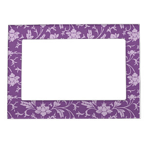 Purple and lavender floral pattern magnetic frame