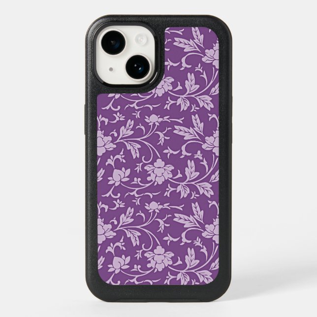 Purple and lavender floral pattern otterbox iPhone case (Back)