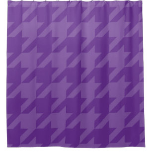 Purple and Lavender Houndstooth Shower Curtain