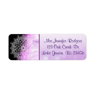 Purple and Lavender Mandala Abstract Label