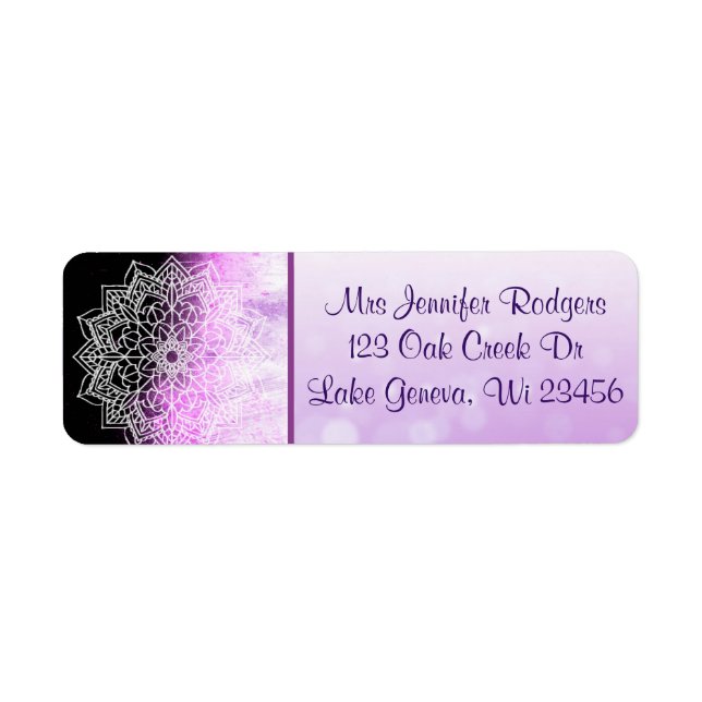Purple and Lavender Mandala Abstract Label (Front)