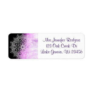 Purple and Lavender Mandala Abstract Label