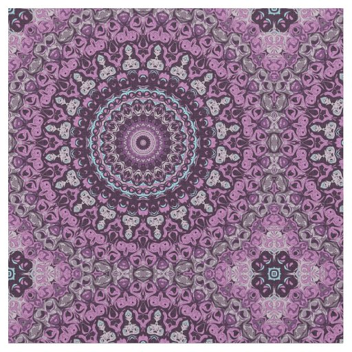 Purple and Lavender Mandala Pattern Design Fabric