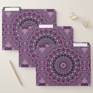Purple and Lavender Mandala Pattern Design File Folder