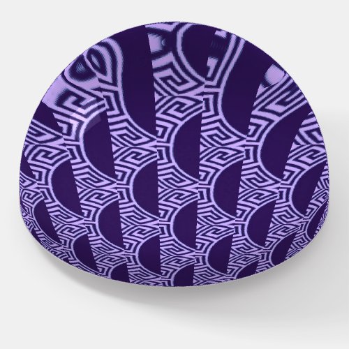 Purple and Lavender Modified Greek Key Design Paperweight