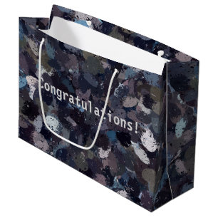 Purple and Lavender Paint Splatter Large Gift Bag