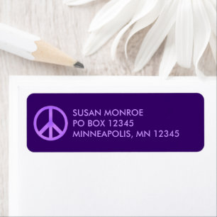 Purple and Lavender Peace Symbol Label
