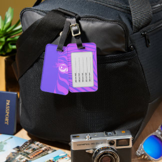 Purple and Lavender Pop Art Zebra Print Luggage Tag