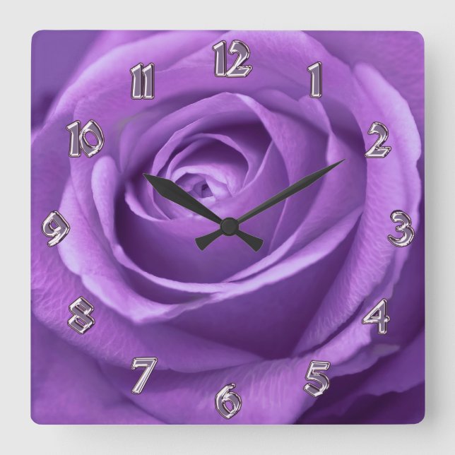 Purple and Lavender Rose Clock (Front)