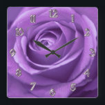 Purple and Lavender Rose Clock<br><div class="desc">Purple and Lavender Rose Wall Clock. Part of our at home collections so you can make your favorite place look as cool, elegant, classy or wild as you like, in your favorite color schemes and a style that's uniquely you.</div>