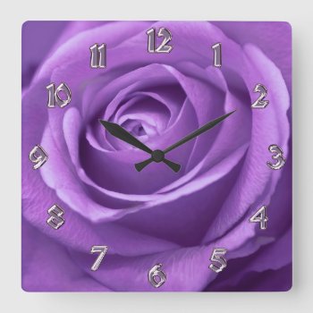 Purple And Lavender Rose Clock by UROCKDezineZone at Zazzle