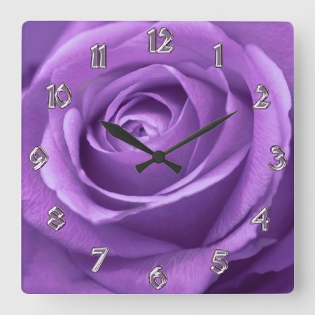 Purple And Lavender Rose Clock