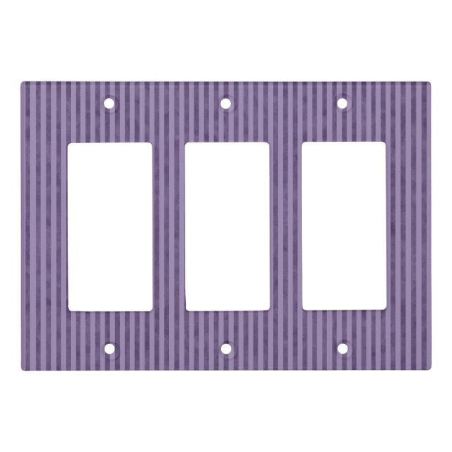Purple and Lavender Stripes Light Switch Cover (Front)