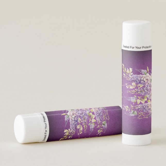 Purple and Lavender Wisteria Bridal Shower Lip Balm (Front)
