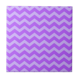 Purple and Lavender Zigzags Ceramic Tile