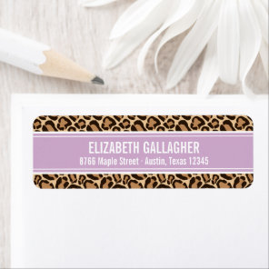 Purple and Leopard Print Label