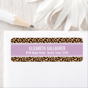 Purple and Leopard Print Label