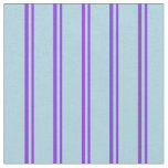 [ Thumbnail: Purple and Light Blue Stripes/Lines Pattern Fabric ]