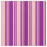 [ Thumbnail: Purple and Light Pink Colored Stripes Fabric ]
