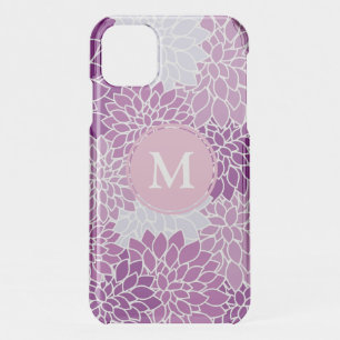 Purple and Lilac Floral Monogram iPhone 11 Case