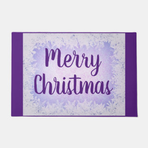 Purple and lilac frost Merry Christmas Doormat
