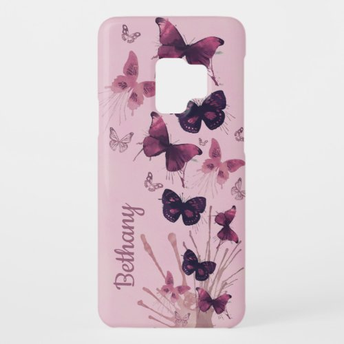 Purple and Lilac Watercolor Butterfly Personalised Case_Mate Samsung Galaxy S9 Case