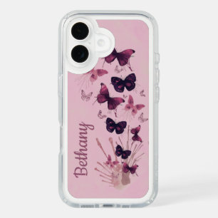 Purple and Lilac Watercolor Butterfly Personalised iPhone 16 Case