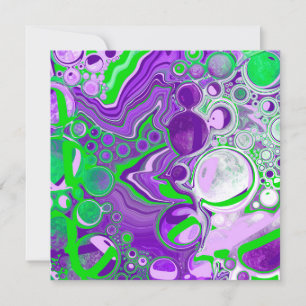 Purple and Lime Green Marble Fluid Art