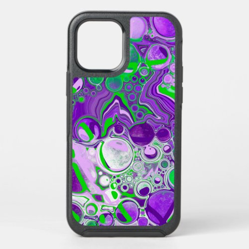 Purple and Lime Green Marble Fluid Art   OtterBox Symmetry iPhone 12 Pro Case