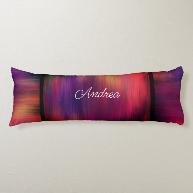 purple and magenta bold bright abstract add text  body pillow (Front)