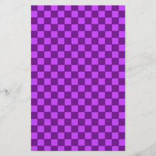 Purple and Magenta Checkerboard Pattern Stationery