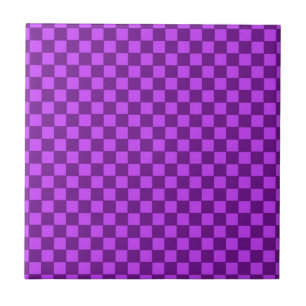 Purple and Magenta Checkerboard Pattern Tile